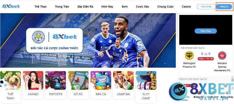 Bước 1: Truy cập website chính chủ của đơn vị 8XBET